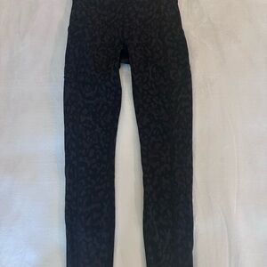 Lulu Lemon Black Leopard Print Leggings